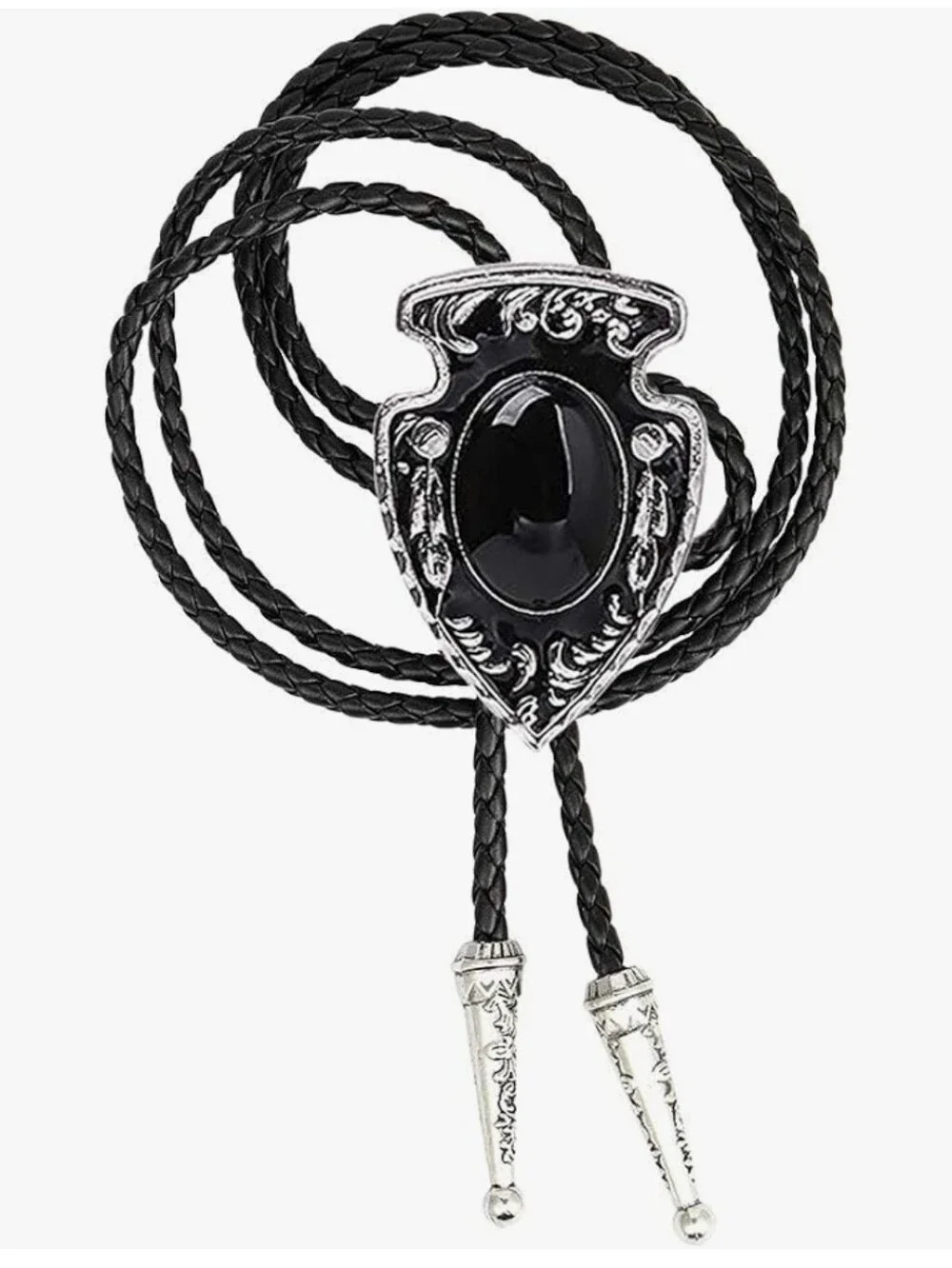 New silver arrowhead leather bolo tie 2 Color Choices